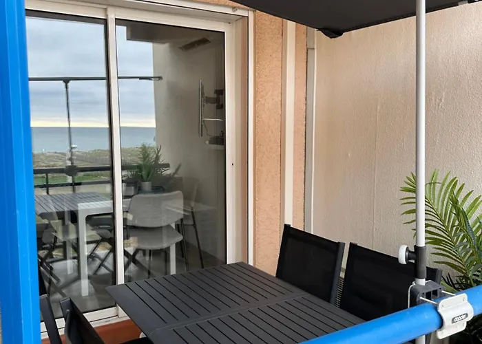 Joli T2 Lumineux-vue Mer-clim-wifi-parking Апартаменты Ле Баркарес